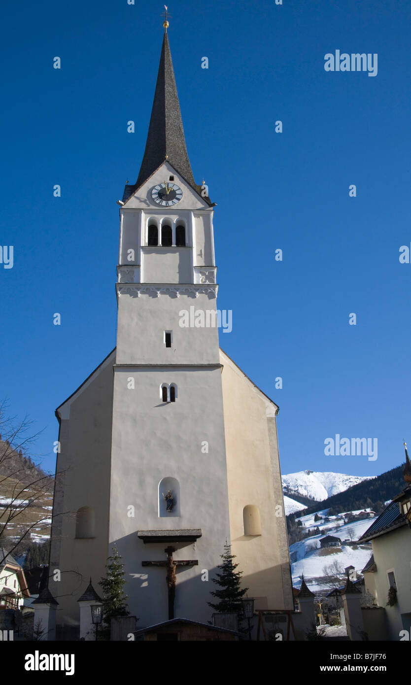 Rauris Österreich EU Januar Abendkonzerte Und Michaelskapelle Kirche an der Hauptstraße des Dorfes Ski resort Stockfoto