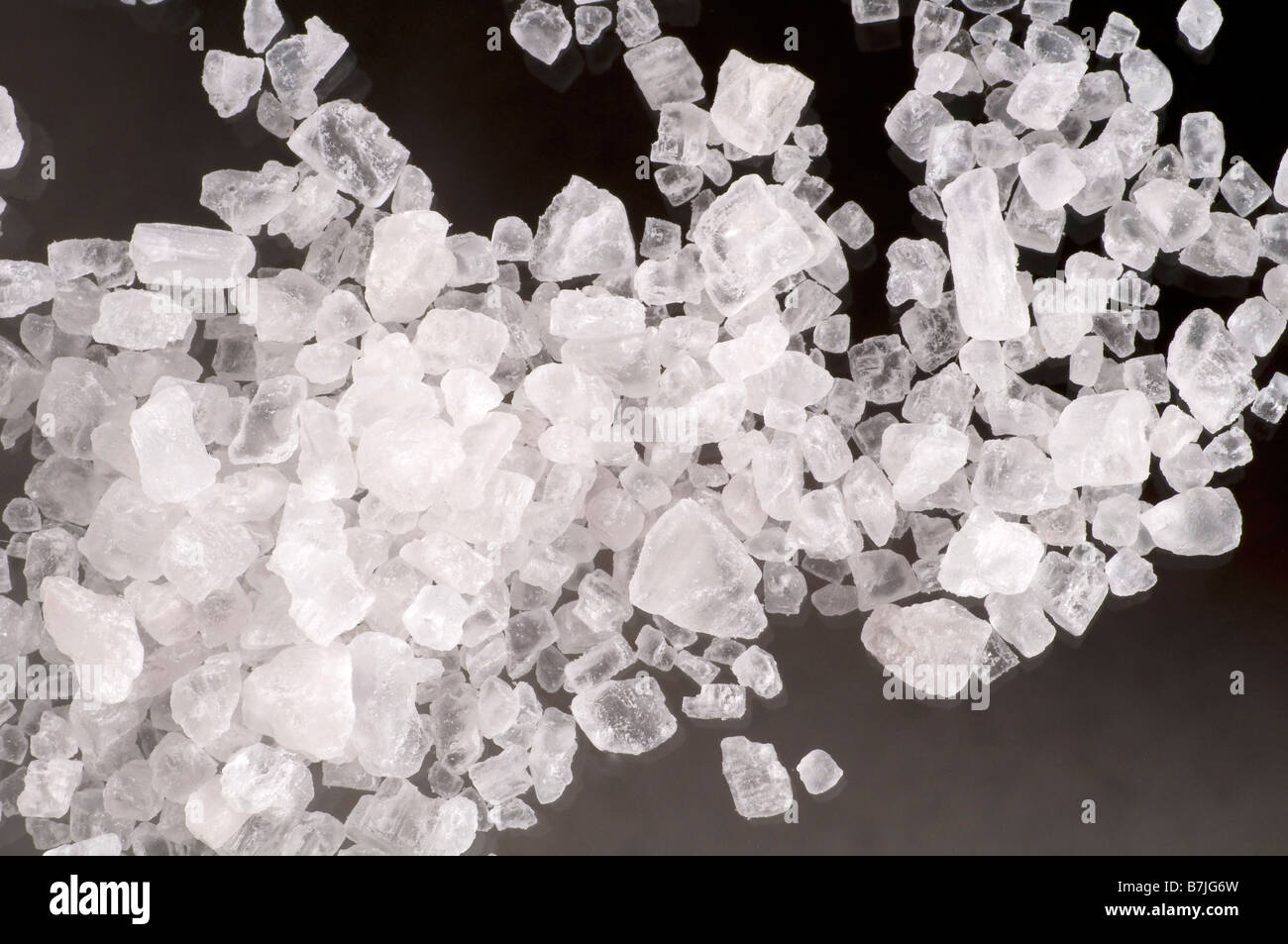 Makroaufnahme einer Meersalzkristalle Stockfoto