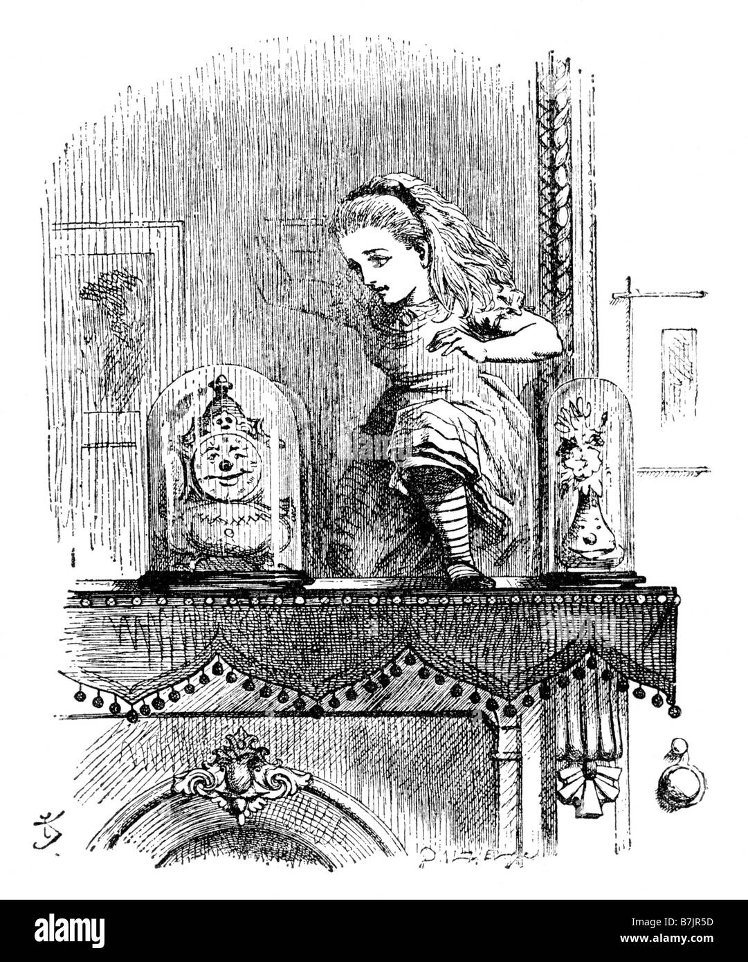 Alice durch den Spiegel-Illustration von Sir John Tenniel 1820 bis 1914 Stockfoto