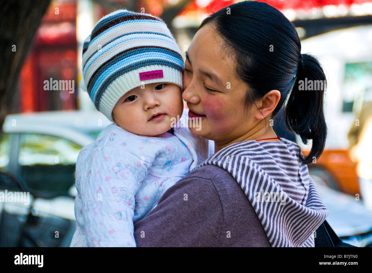 Mutter und Baby Beijing China Stockfoto