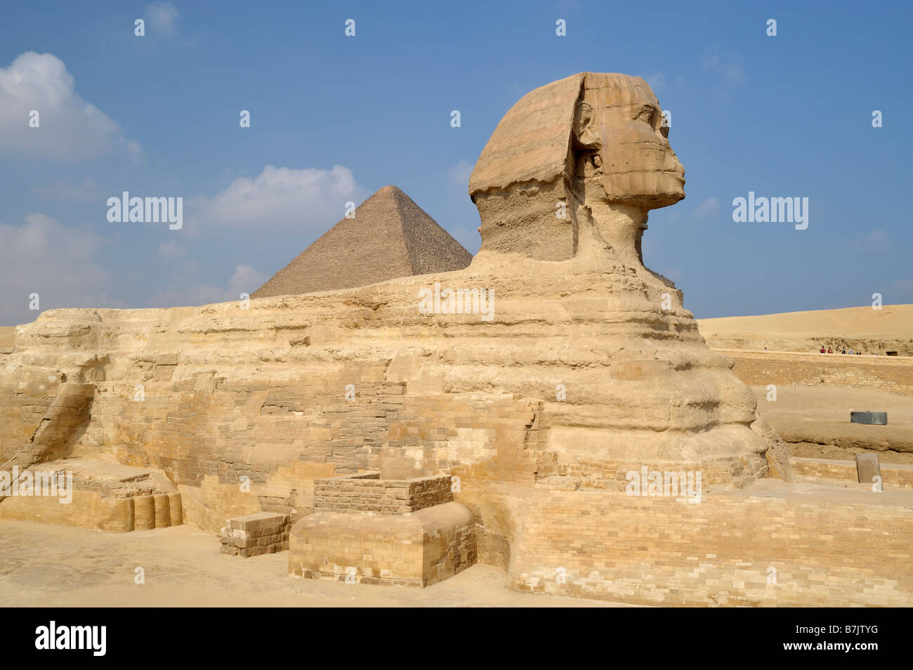 Die Sphinx und die Pyramide von Cheops Gizeh Ägypten 081112 31965 Stockfoto