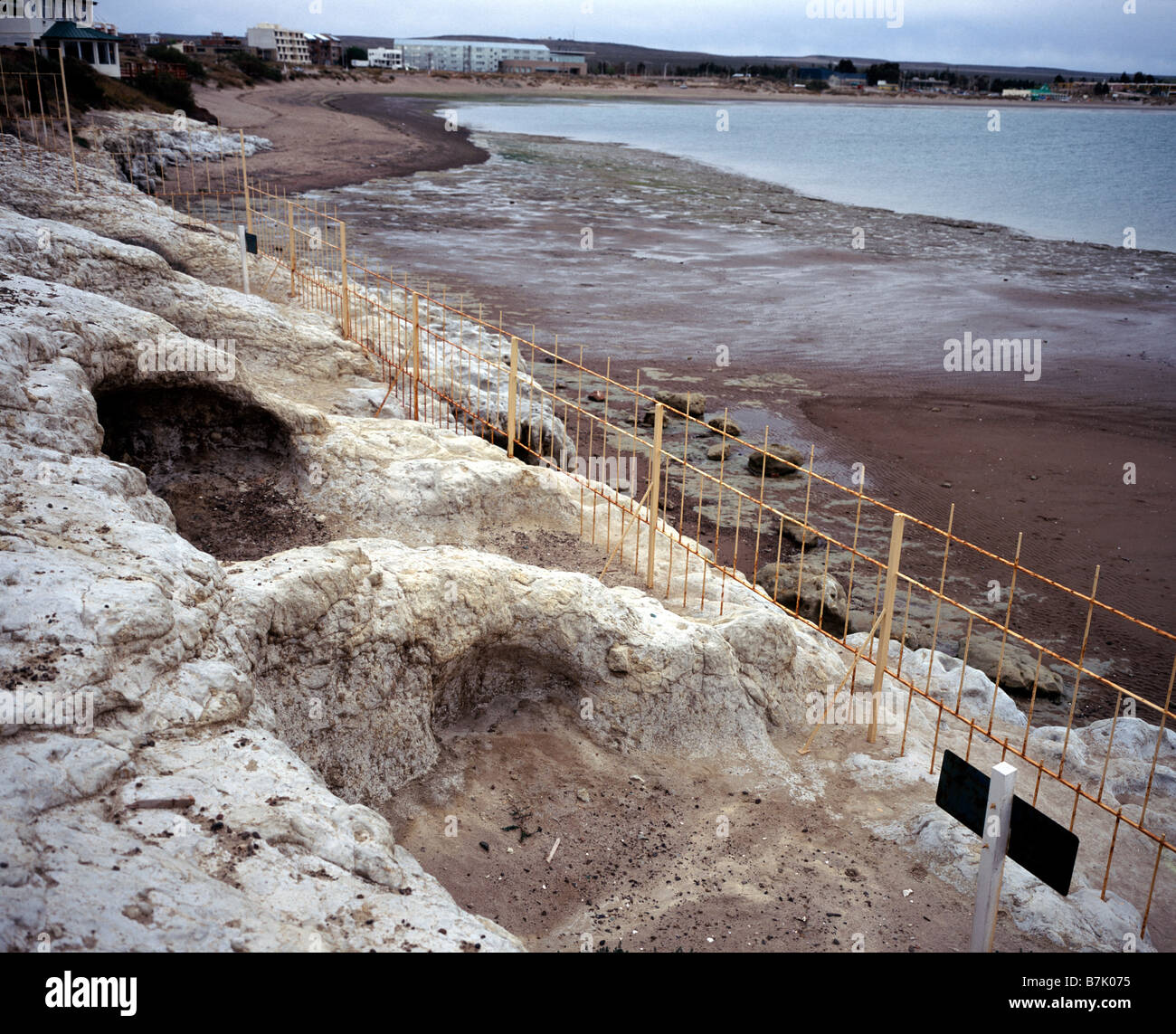 Punta Cuevas, der erste walisische Siedlung in Patagonien, Puerto Madryn, Argentinien Stockfoto