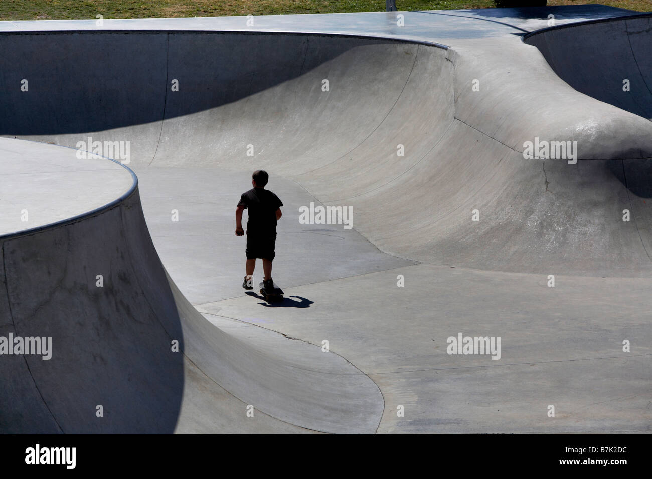 Skatepark Skateboarder Schatten Stockfoto