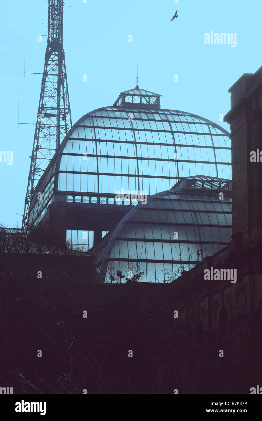 Rückansicht des östlichen Glaskuppeln auf Alexandra Palace Stockfoto