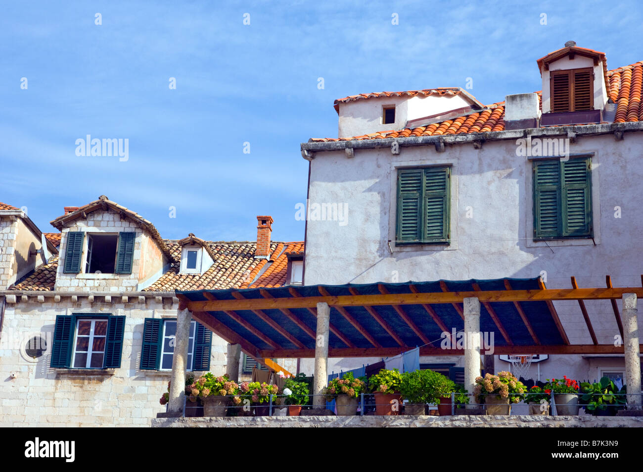 Typische Architektur im alten Stadt Dubrovnik, Kroatien, Europa. Stockfoto