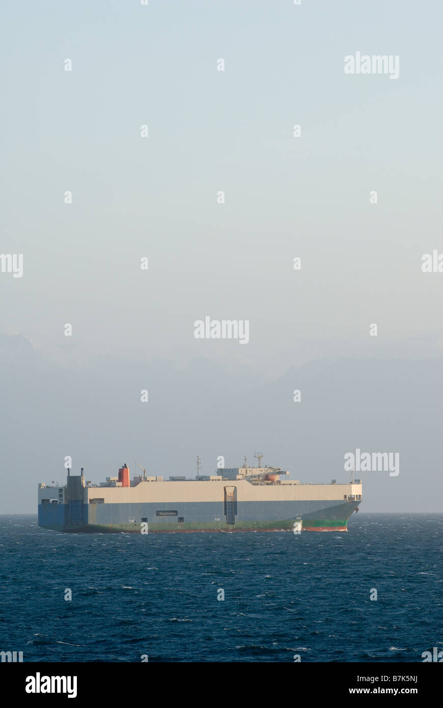 Containerschiff, Strait Of Juan De Fuca von Victoria, BC, Kanada Stockfoto