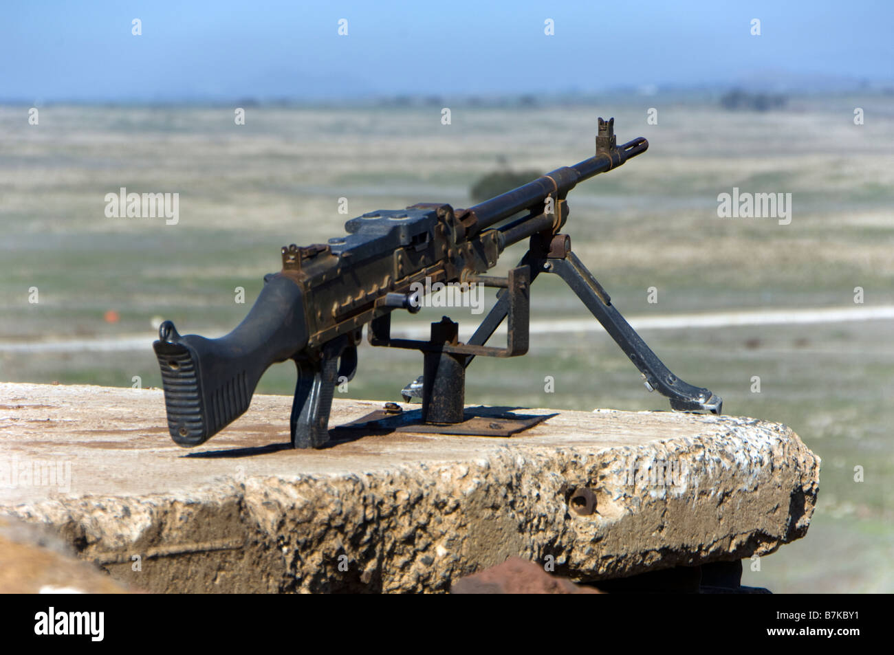 Eines schweren Maschinengewehren in Tel A-Saki in den Golan-Höhen Stockfoto