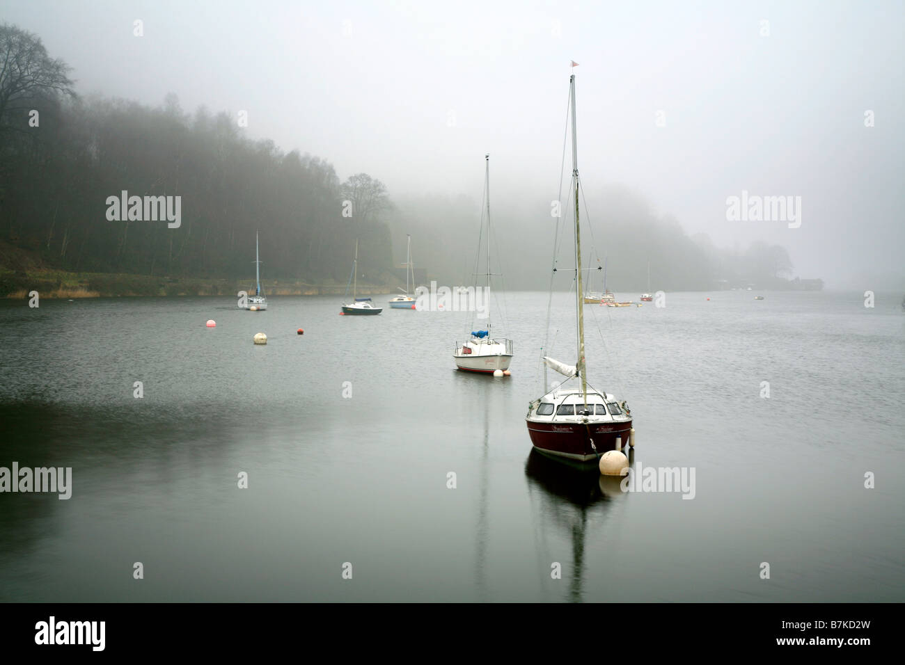 Boote am Lake Rudyard in Staffordshire Stockfoto