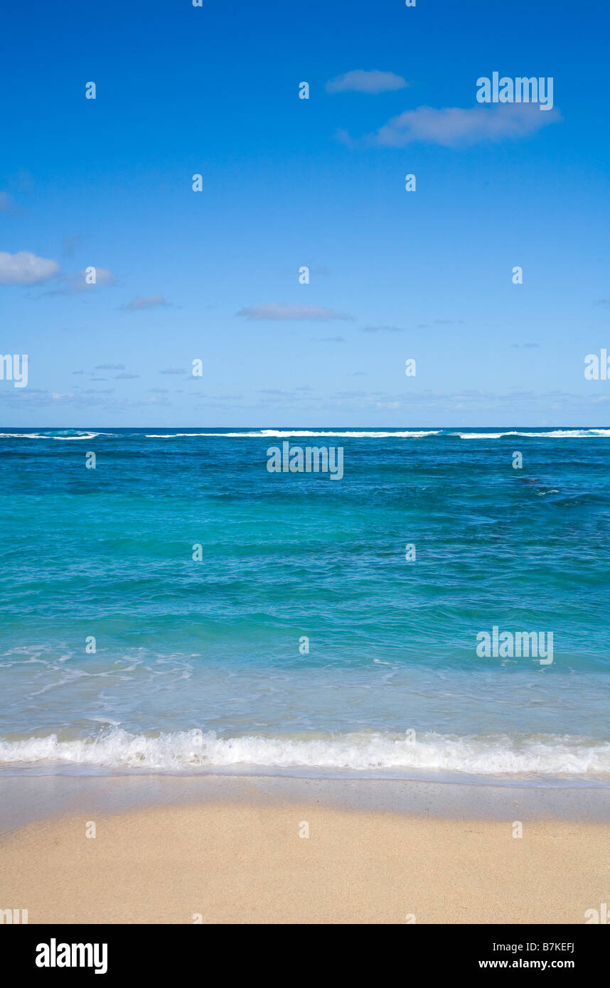 Reiner Sand Himmel Meer und Riffe Caribbean Stockfoto