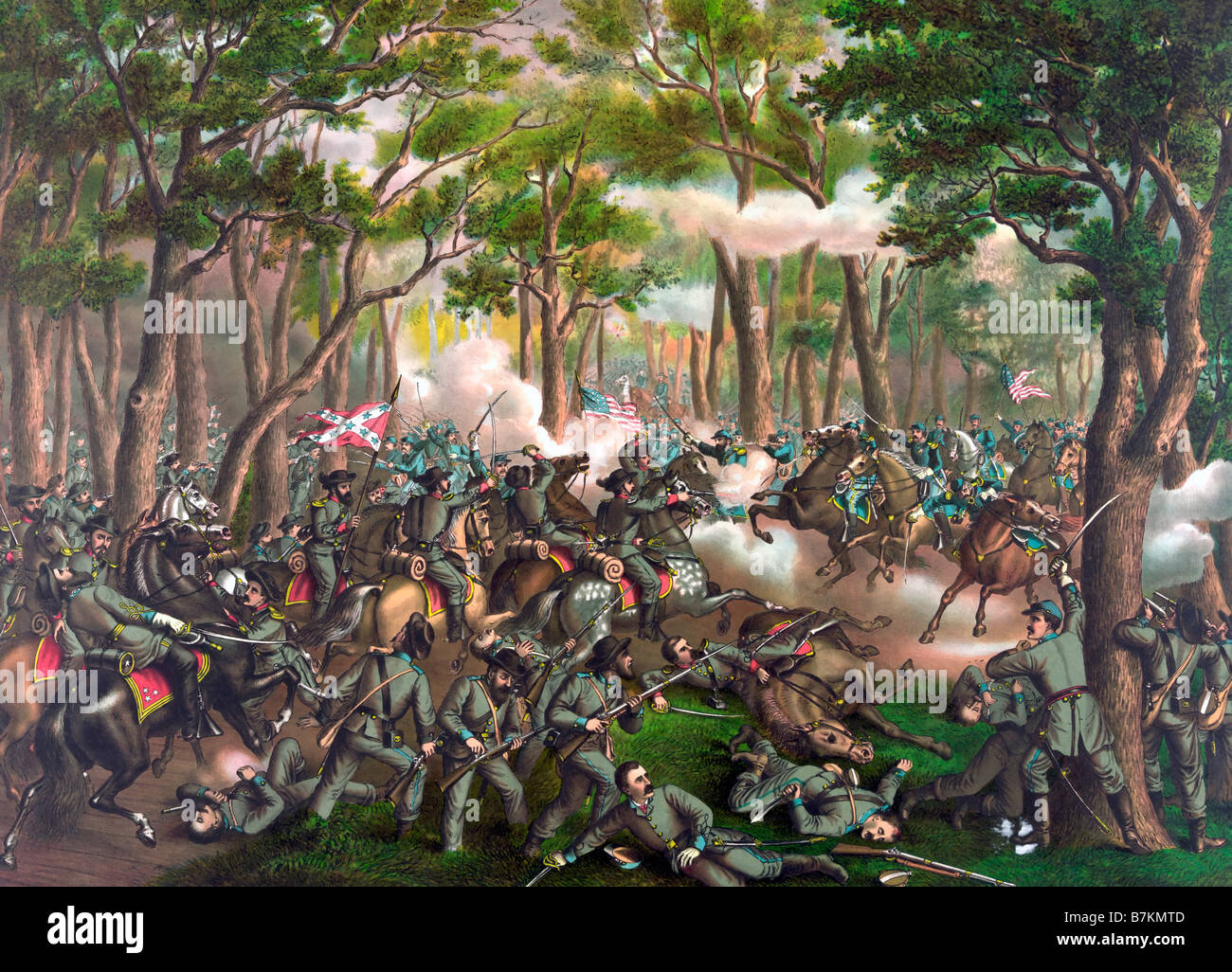 Die Schlacht in der Wilderness in den USA Bürgerkrieg kämpften 5 – 7 Mai 1864, Stockfoto