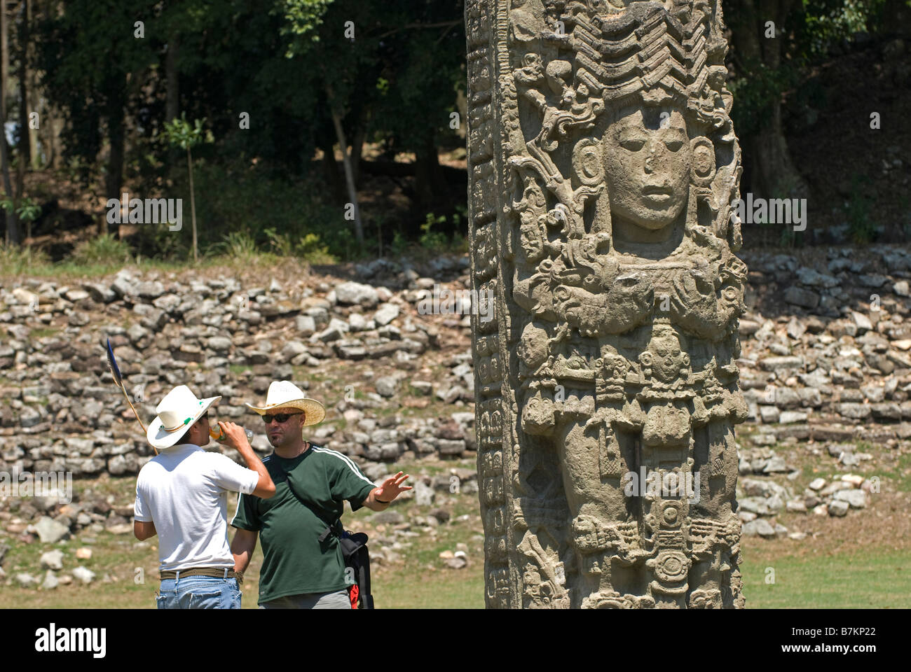 Honduras, Copan. Maya-Ruinen von Copan, zum UNESCO-Weltkulturerbe gehört, ist die Website eines großen Maya-Reiches der klassischen Ära Stockfoto