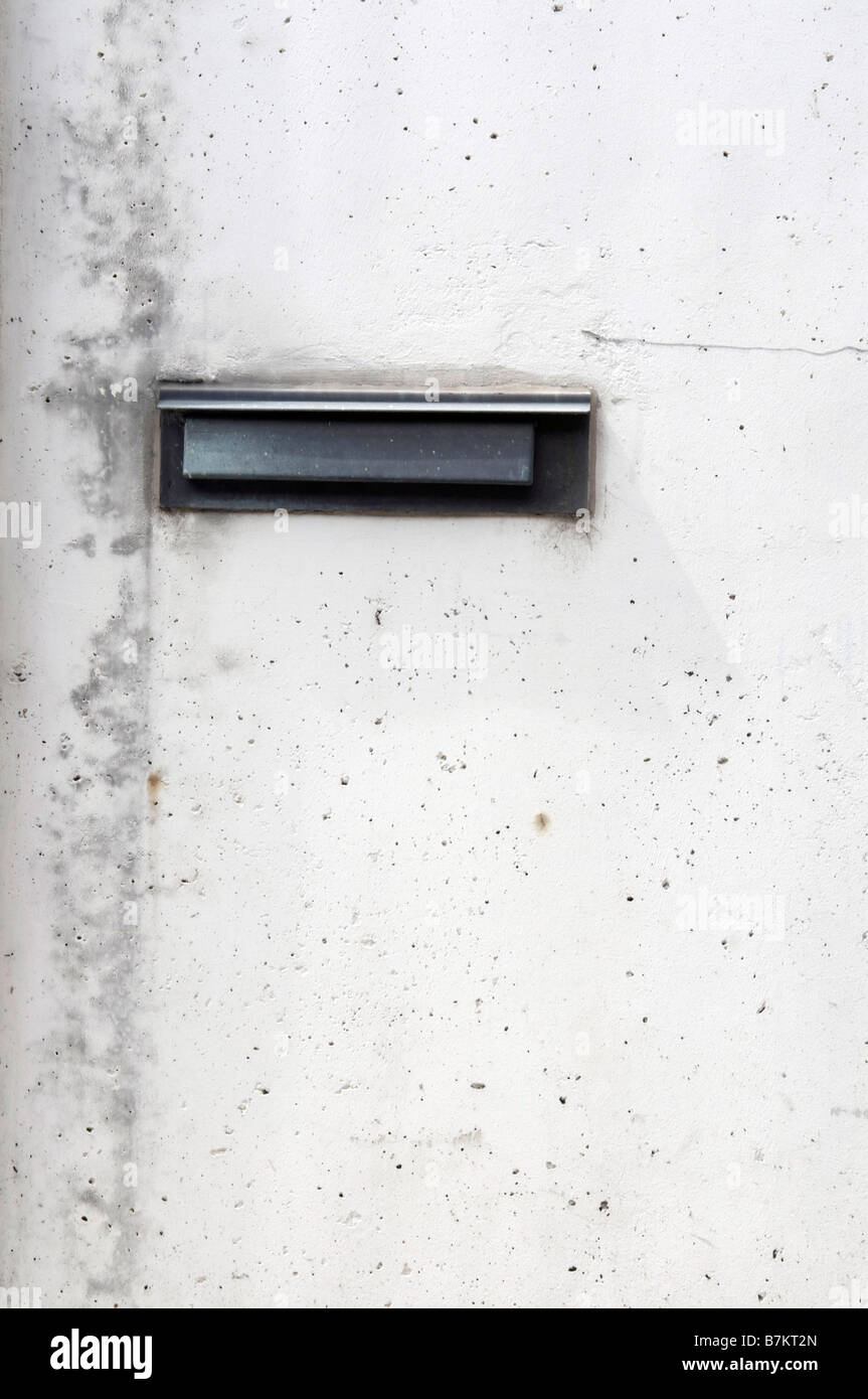 Wand mit Briefkasten, Nahaufnahme Stockfoto