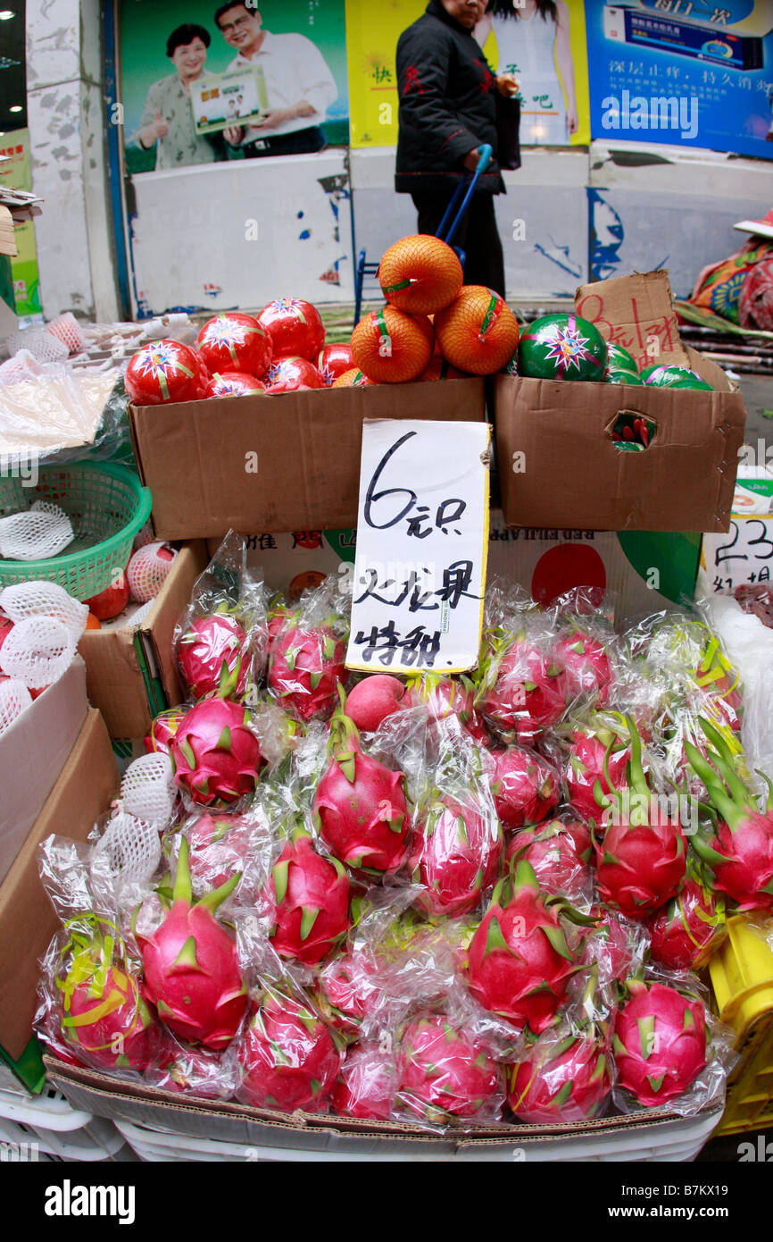 Tropischen China Asien Asiatische Drachen Frucht Hylocereus Stockfoto