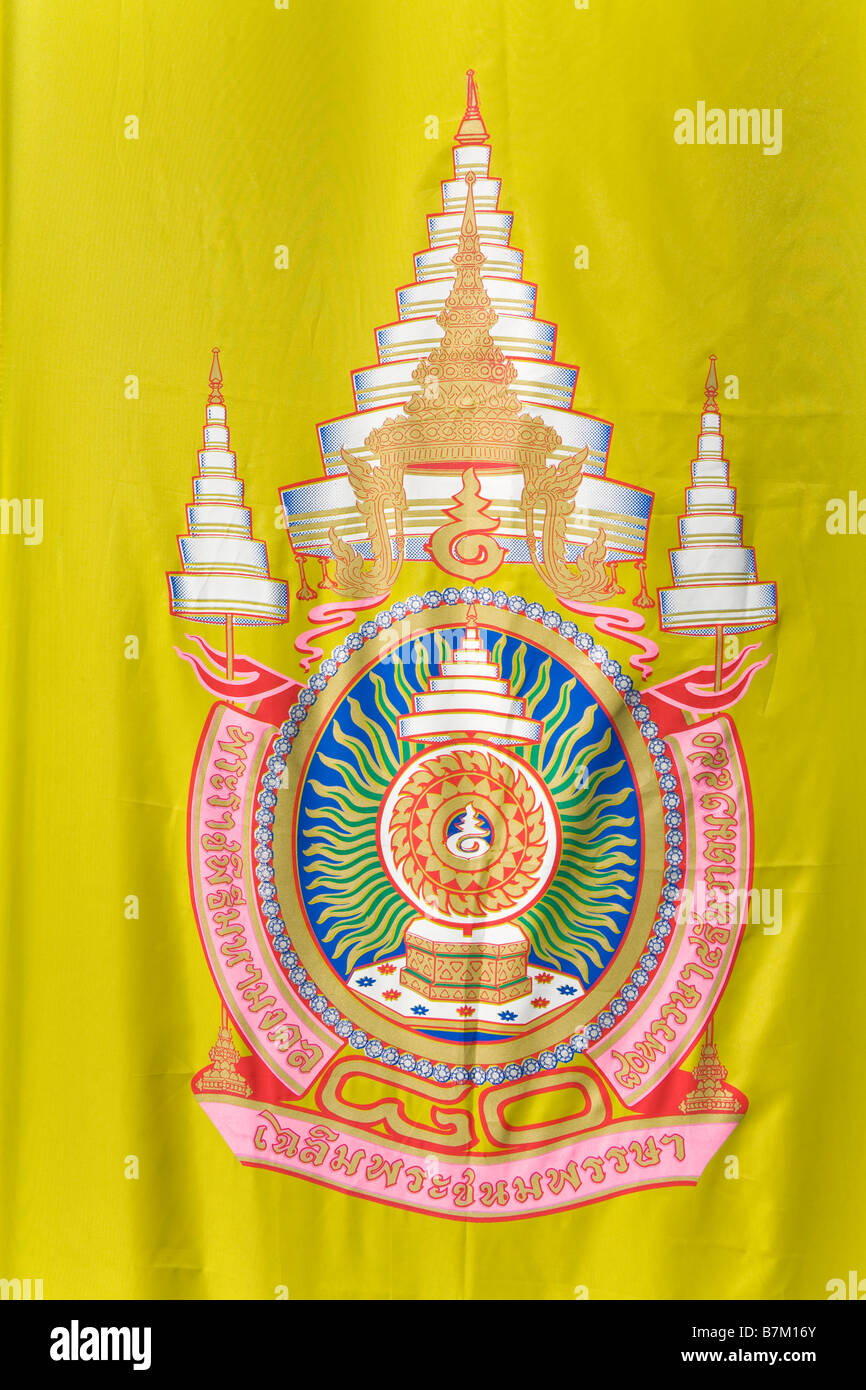 Königliche Flagge am Royal Grand Palace Rattanakosin Bezirk Bangkok Thailand Asien Stockfoto