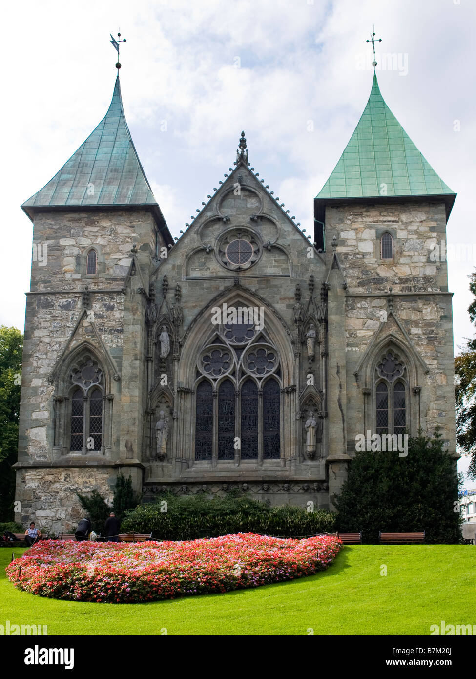 Stavanger Domkirke, St. Svithun Kathedrale (c. 1150), ist die älteste Kathedrale in Norwegen. Stockfoto