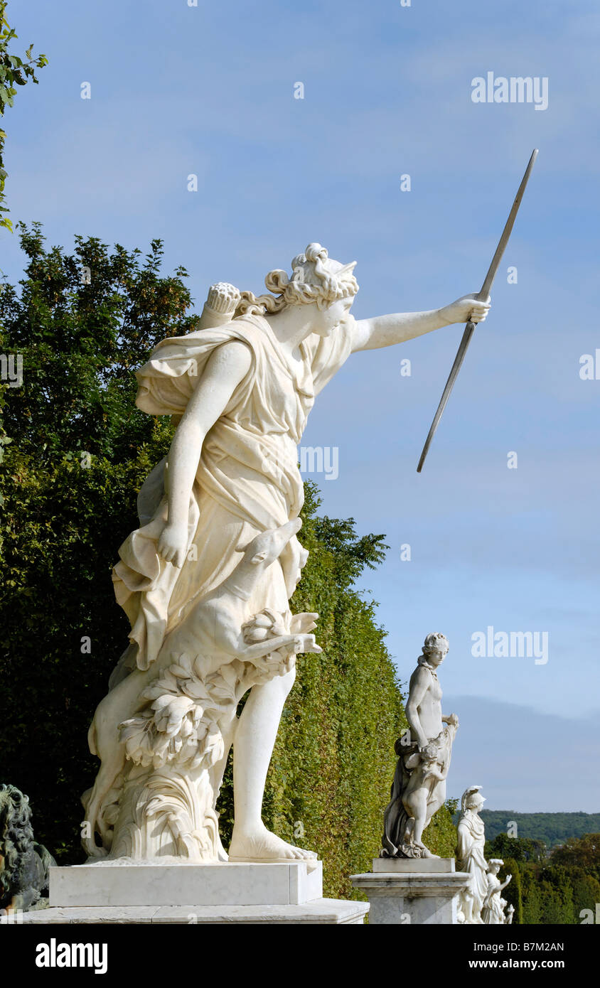 Diana die Jägerin-Statue in Versailles Stockfoto