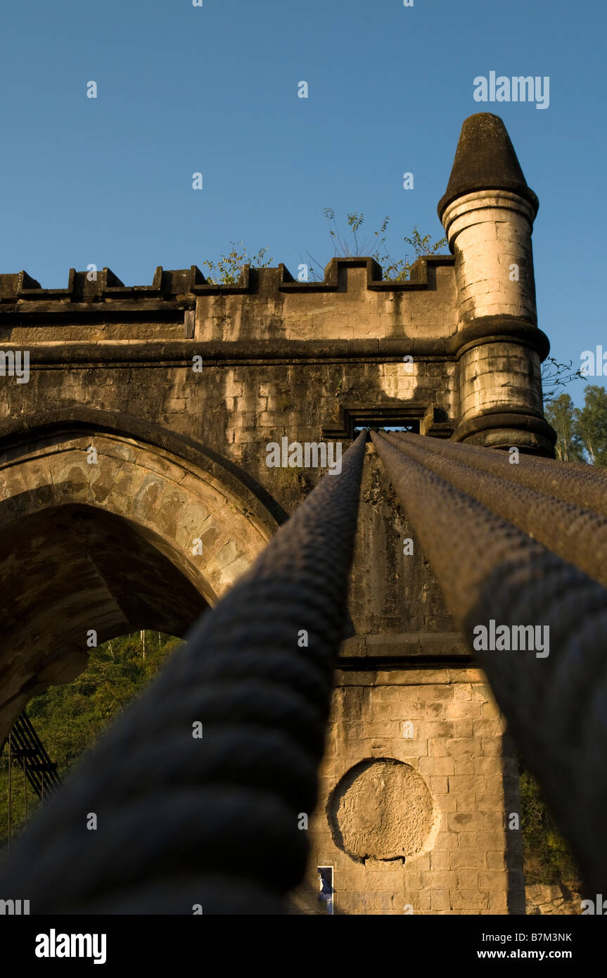 Die Brücke. Mandi. Himachal Pradesh. Indien. Stockfoto