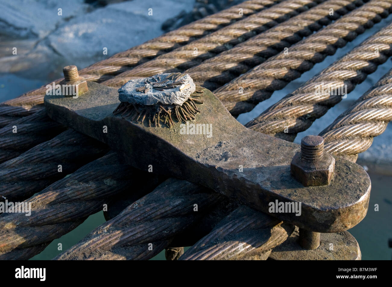 Die Brücke. Mandi. Himachal Pradesh. Indien. Stockfoto