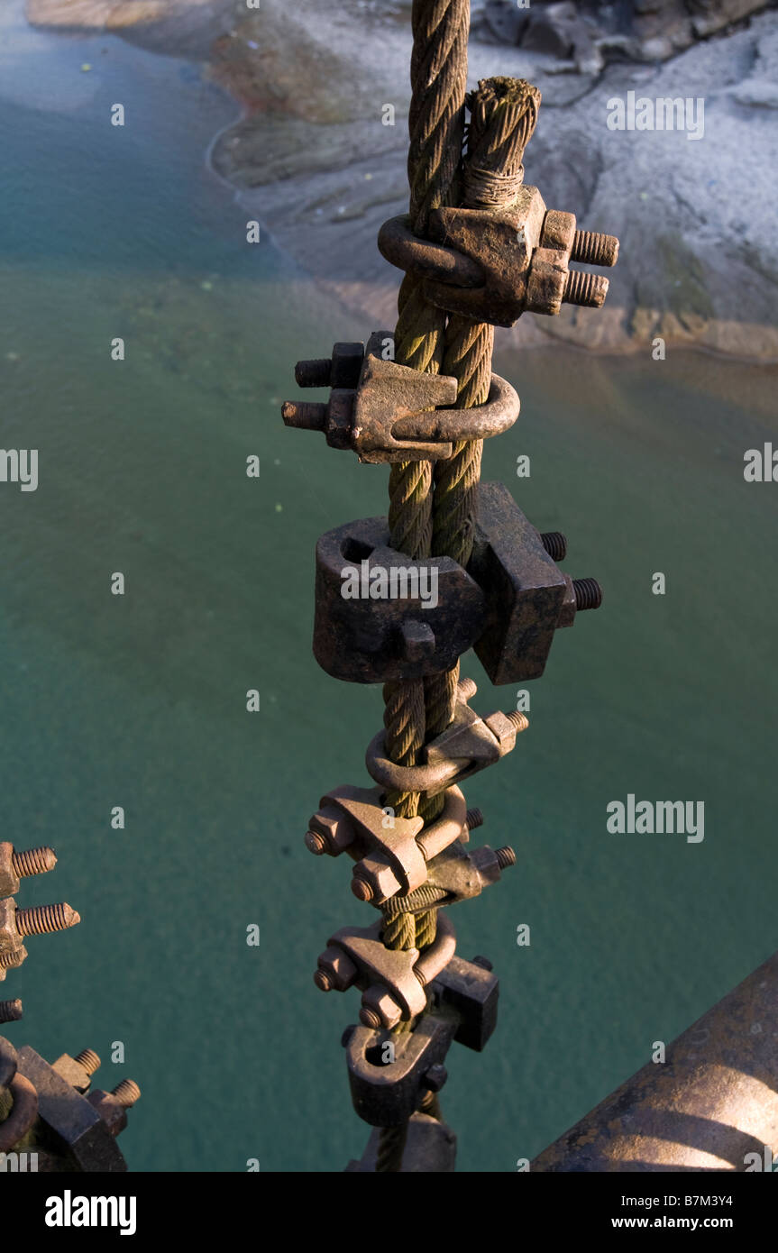 Die Brücke. Mandi. Himachal Pradesh. Indien. Stockfoto