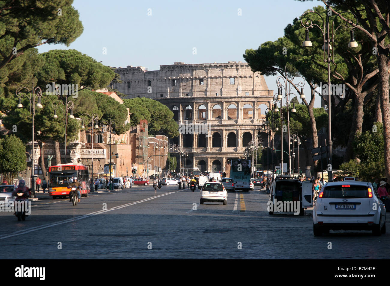 Via Dei Fori Imperiali Rom Italien Stockfoto