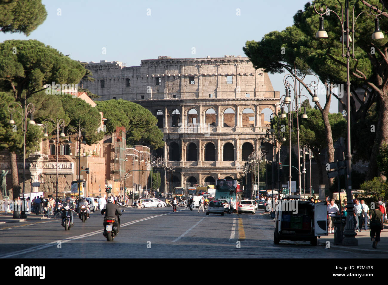 Via Dei Fori Imperiali Rom Italien Stockfoto