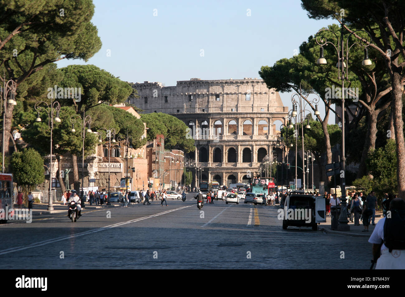 Via Dei Fori Imperiali Rom Italien Stockfoto