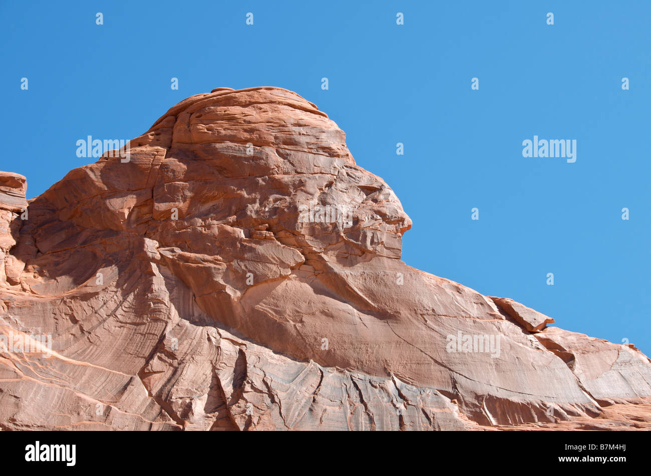 Cheiftan Rock Monument Valley Navajo Tribal Park Arizona USA Stockfoto