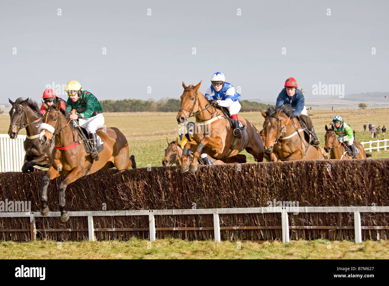 Punkt zu Punkt Horse racing Larkhill Wiltshire England Stockfoto