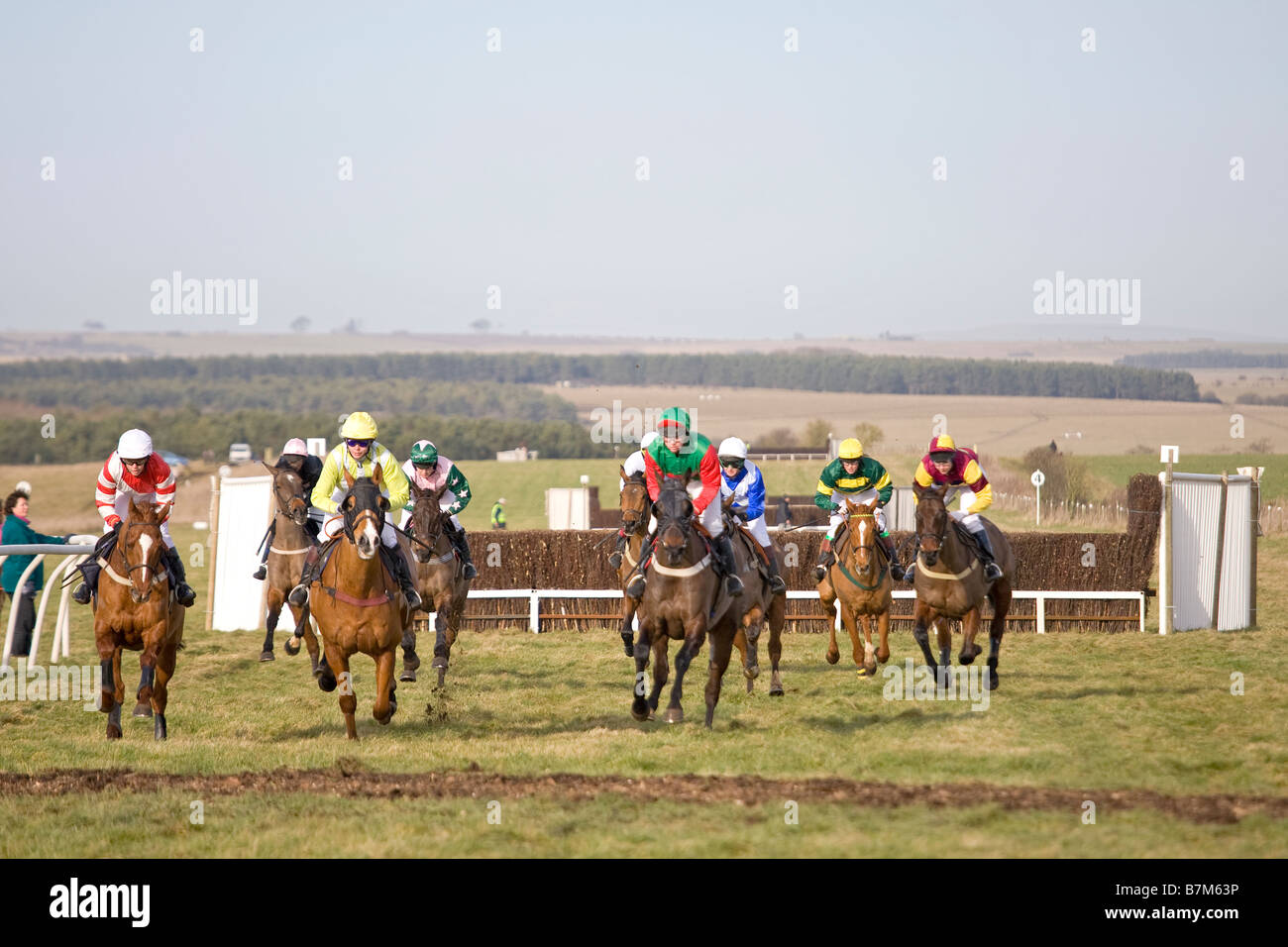 Punkt zu Punkt Horse racing Larkhill Wiltshire England Stockfoto