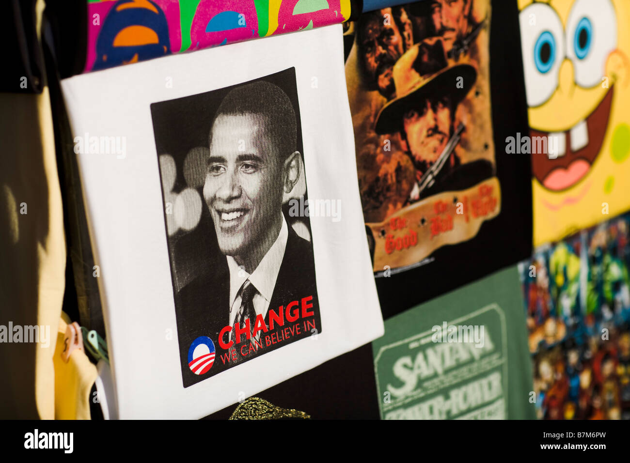 Obama-Tee Shirt Venice Beach Los Angeles County Kalifornien Vereinigte Staaten Stockfoto