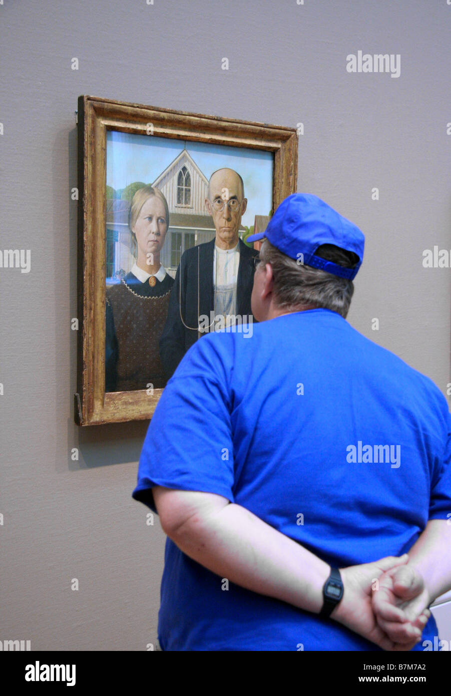 Bewundern Sie American Gothic, Art Institute, Chicago Stockfoto