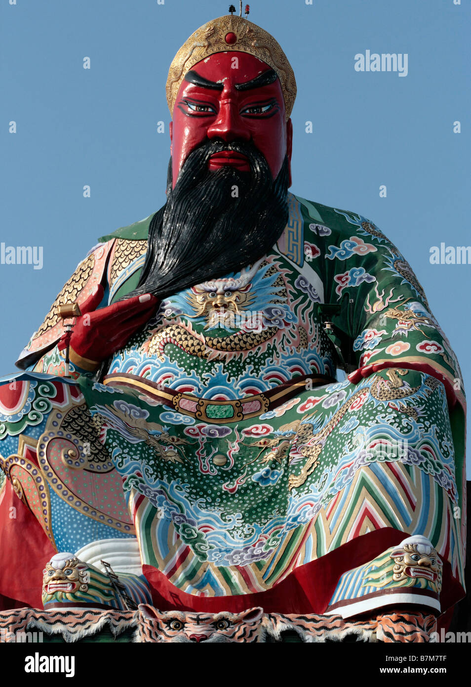 Skulptur von Guan Gong zeigt in Taiwan Stockfoto