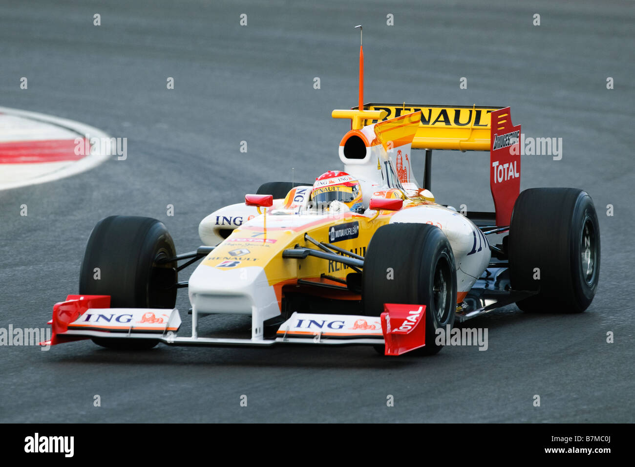 Fernando ALONSO Testdrives der Renault R29 Formel1 Auto im Januar 2009 Stockfoto