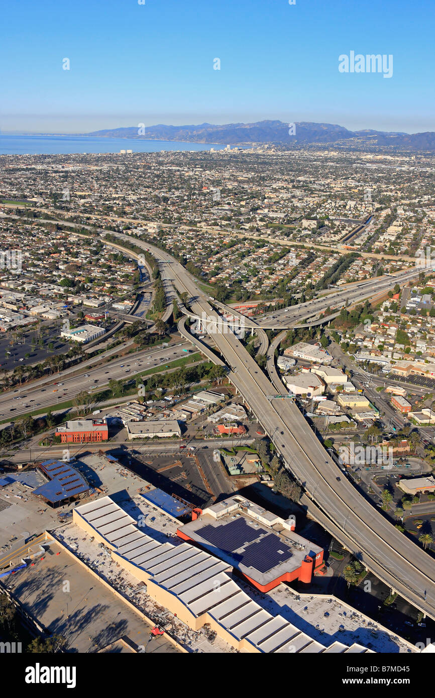 Luftbild Skyline von Los Angeles Downtown California USA