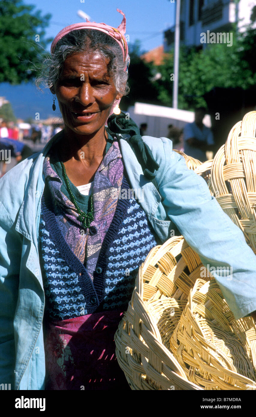 Gypsy Woman Bansko Markt Bulgarien Stockfoto