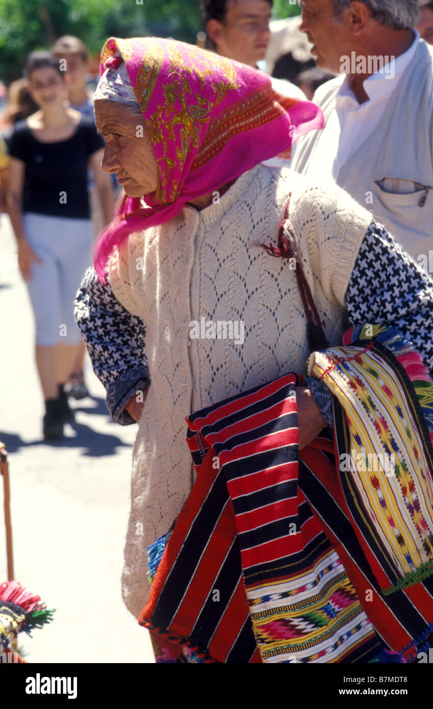 Gypsy Woman Bansko Markt Bulgarien Stockfoto