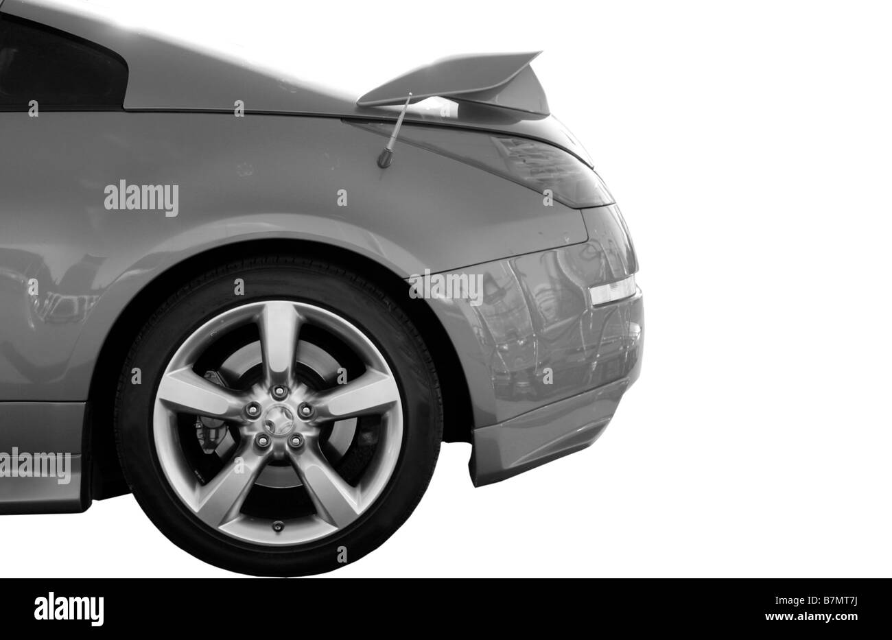 Sportauto; isoliert auf weiss Stockfoto