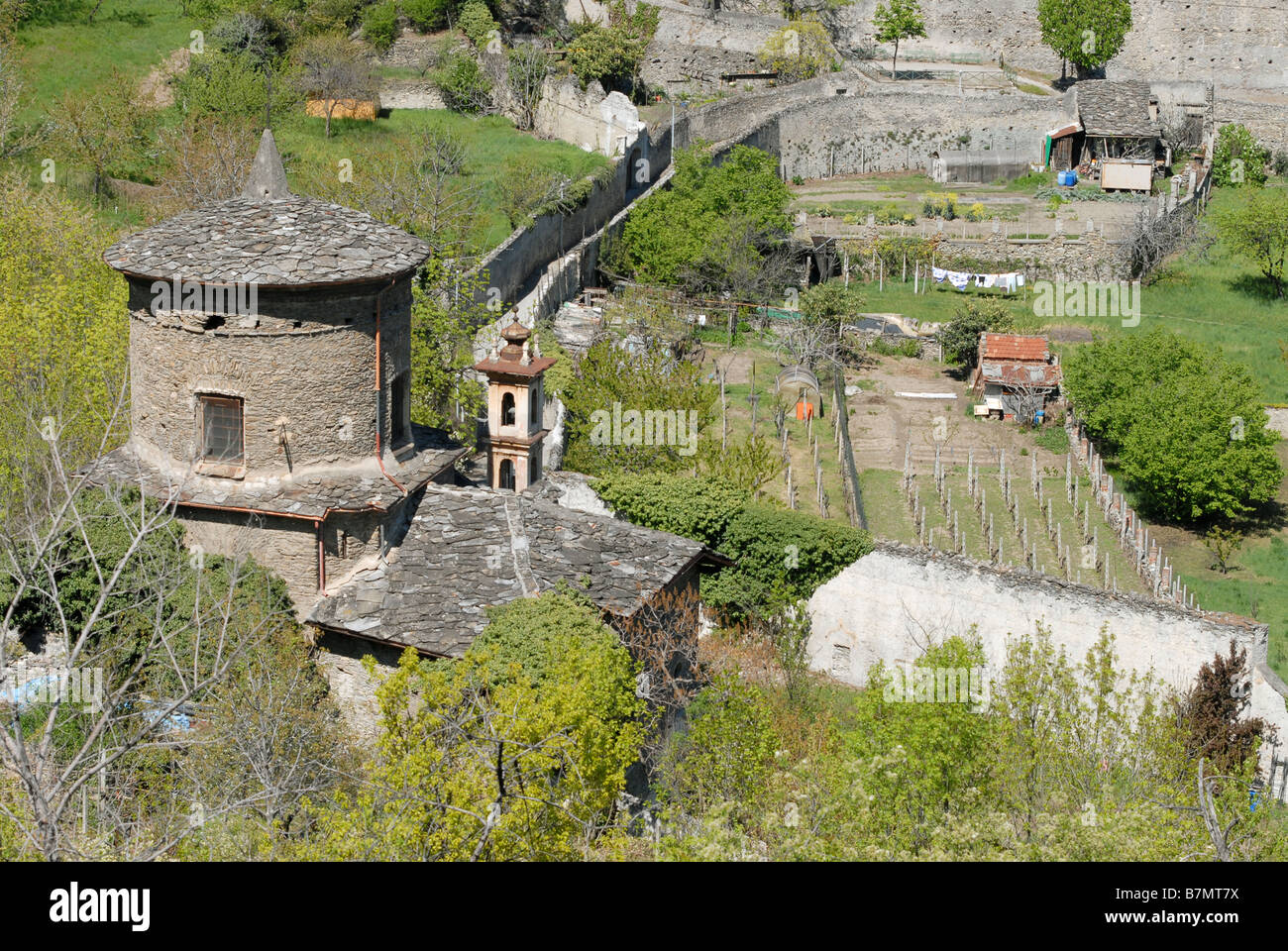 Die Cappella della Madonna Delle Grazie, Susa, Piemont, Italien. Stockfoto