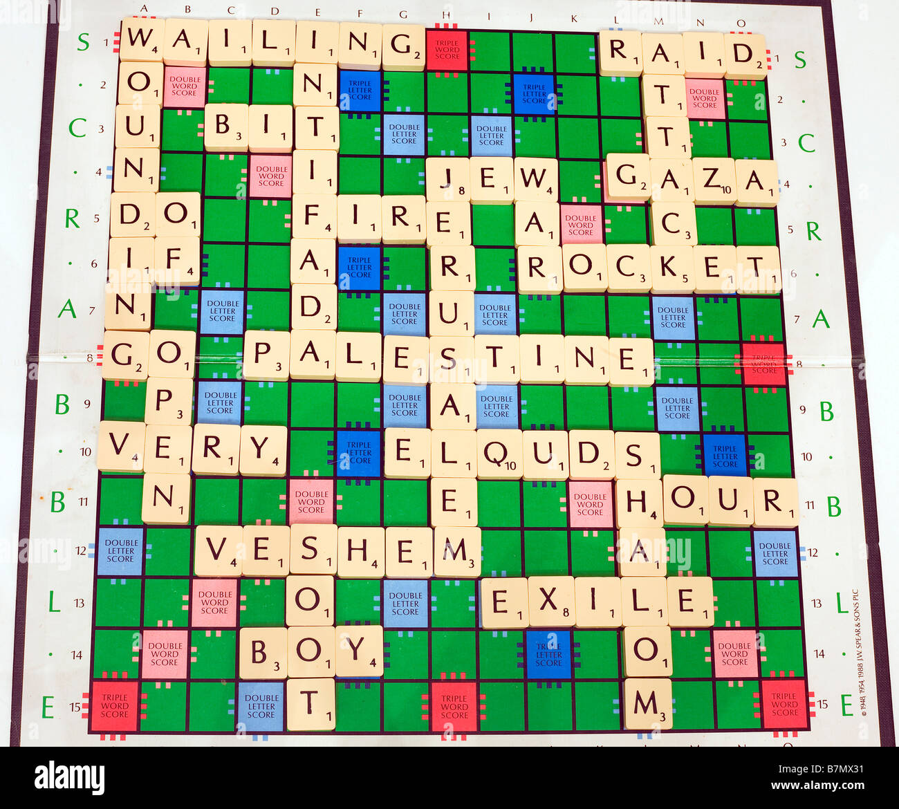 Ein Kreuzworträtsel Wörter verbunden, der Nahost-Konflikt, insbesondere auf das geschehen im und um den Gaza-Streifen im Jahr 2009 Stockfoto