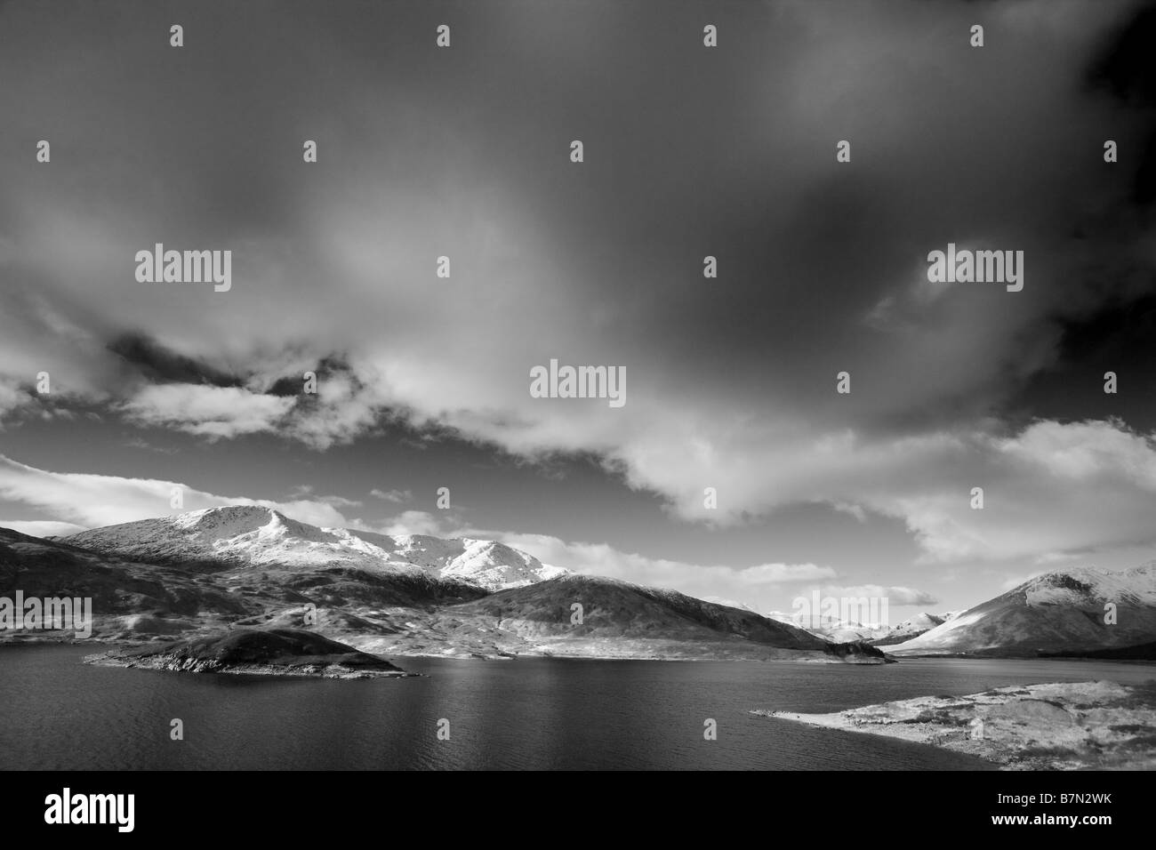 Die "Highlands von Schottland" im Winter, Großbritannien. Stockfoto