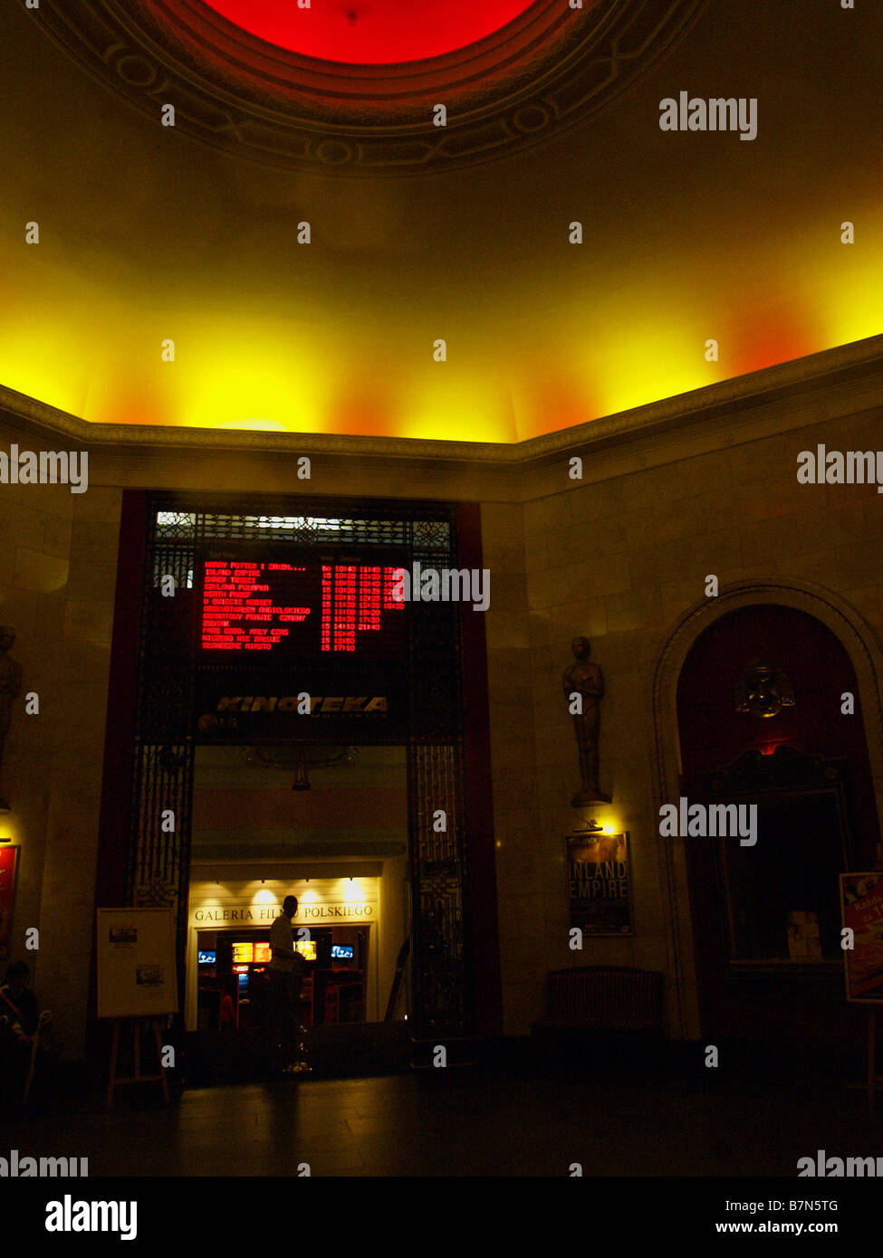 Film oder Film screening Mal in einem Theater in der Innenstadt von Warschau, Polen. Stockfoto