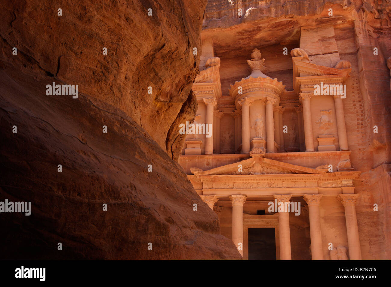 Petra, Jordanien, Nahost, Finanzministerium, Indiana, Jones, und die, letzte, Crus, Tempel, Nabatäisch, Archäologie, Archäologie, Stockfoto