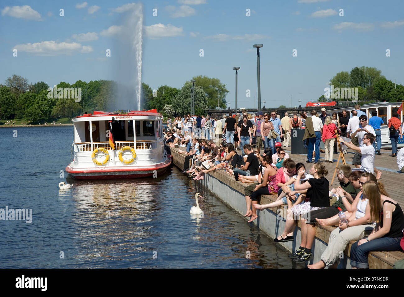 Binnenalster Hamburg Stockfoto