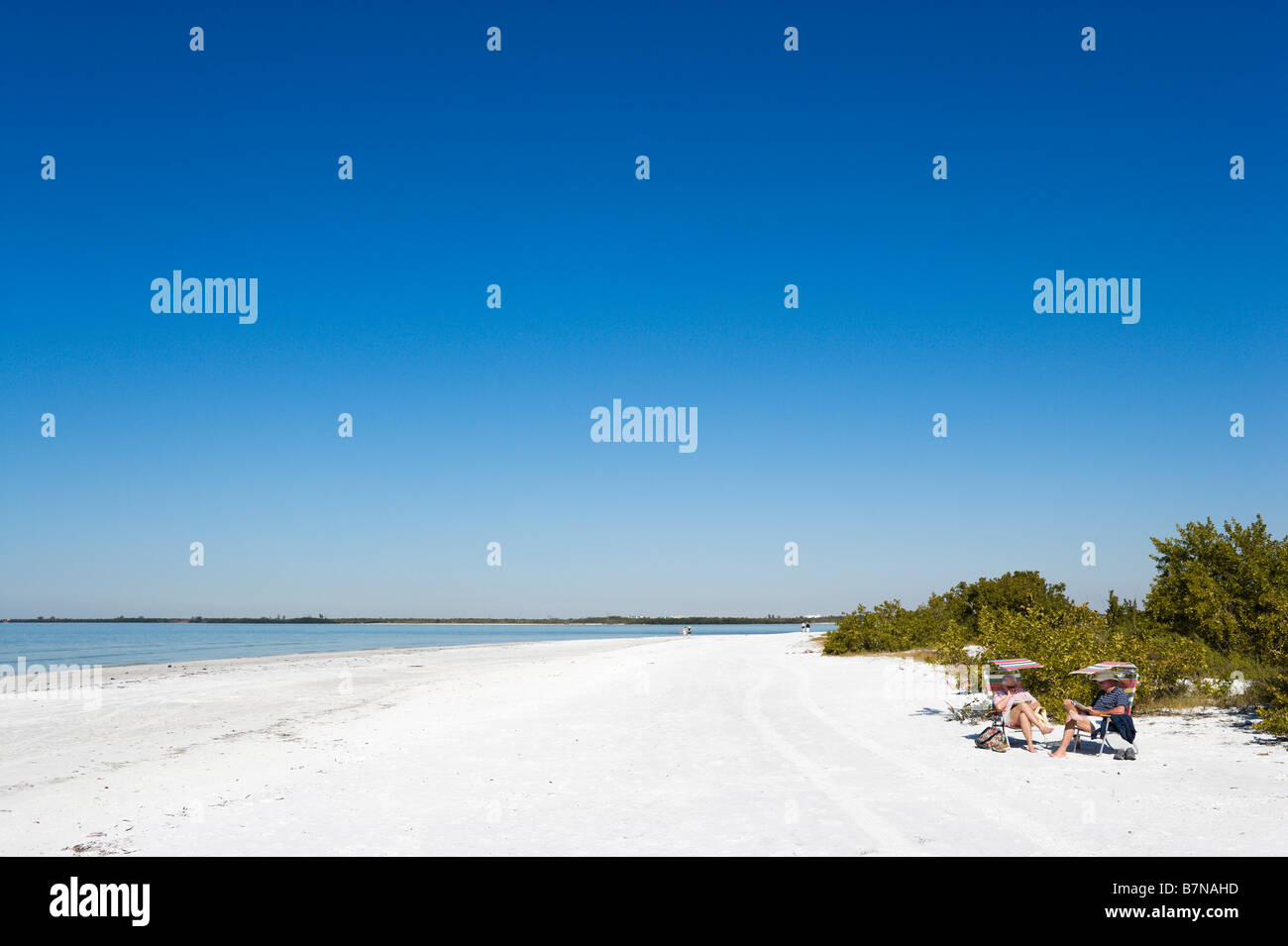 Strand bei Bowditch Point Park, Estero Island, Fort Myers Beach, Golfküste, Florida, USA Stockfoto