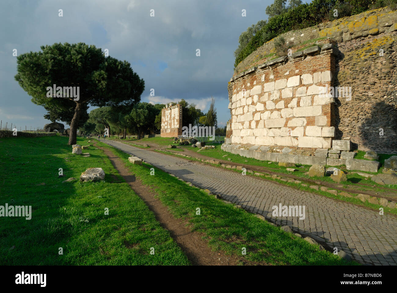 Rom Italien Via Appia Antica Via Appia Casal Rotondo Mausoleum Stockfoto