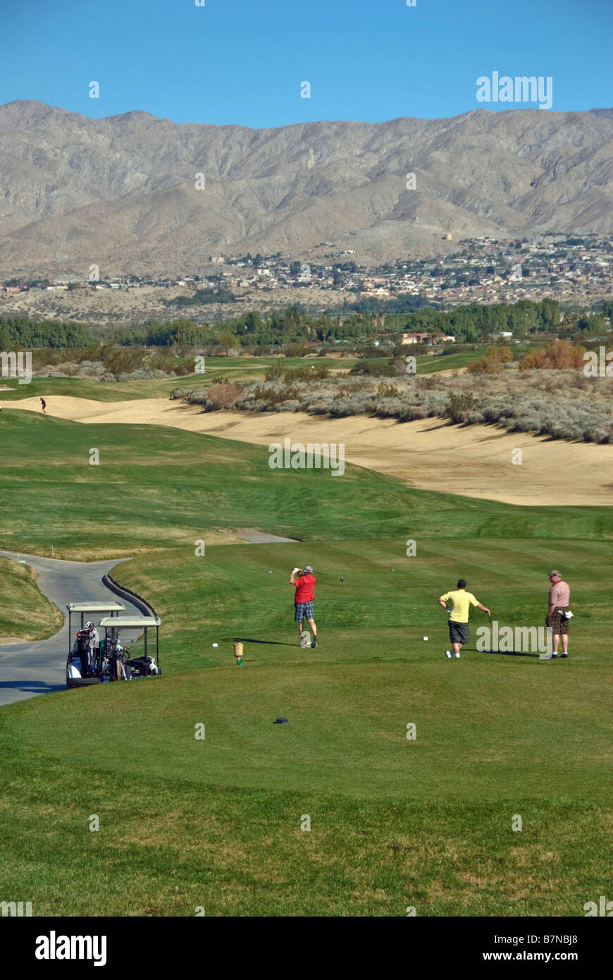 Wüste Dünen, uns Golf Course, Architekt, Robert Trent Jones, Jr. Coachella Valley, CA, Desert Hot Springs, in der Nähe von Palm Springs Stockfoto