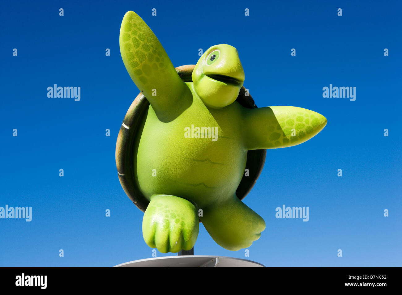 Schildkröte Figur am Strand von Clearwater Beach, Golfküste, Florida, USA Stockfoto