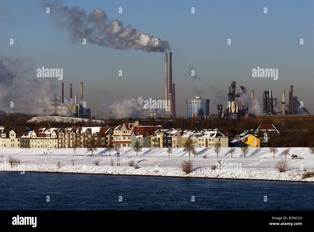 ThyssenKrupp AG Stahlwerk, Duisburg, Nordrhein-Westfalen, Deutschland. Stockfoto