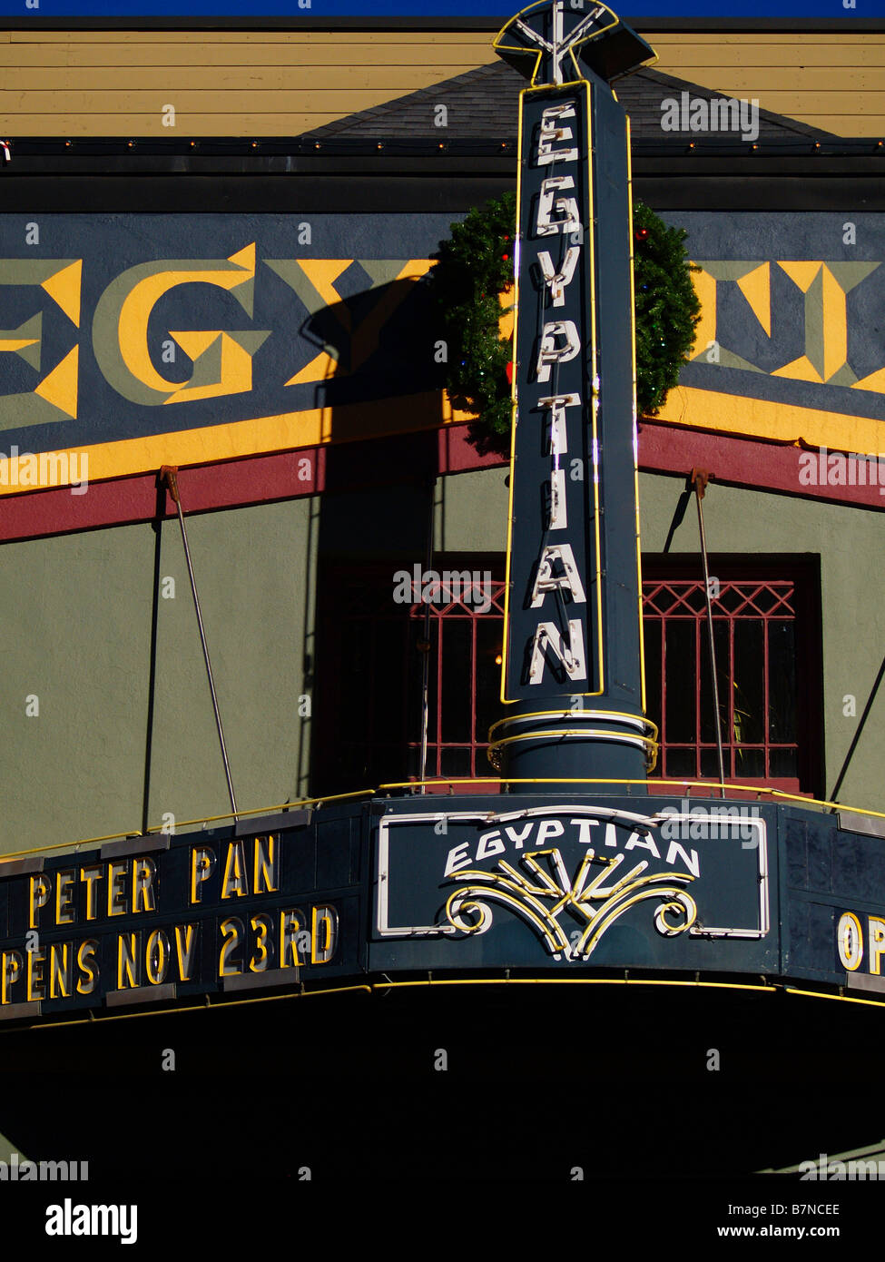 Das Schild über der ägyptischen Theater in Park City, Sundance Film Festival-Ruhm. Stockfoto