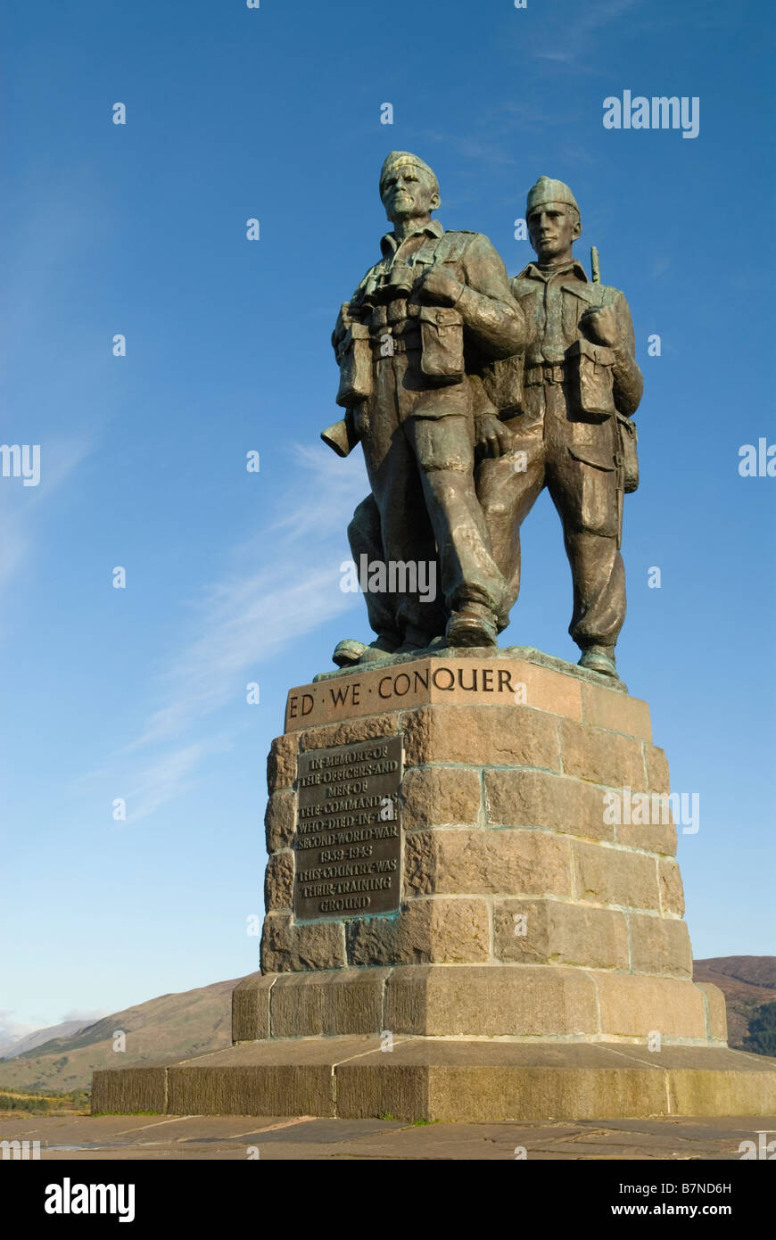 Die Commando-Denkmal am Spean Bridge, Lochaber, Schottland, Mai. Stockfoto